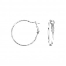 1.8x30mm Sterling Silver Ear Hoops with French Lock