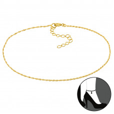 26cm Singapore Chain Sterling Silver Anklet