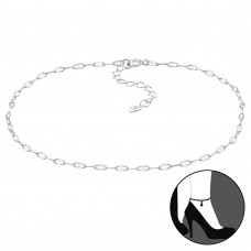 26cm Flat Chain Sterling Silver Anklet