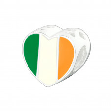 Silver Irish Flag Bead with Epoxy