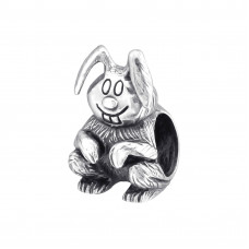 Silver Bunny Rabbit Bead