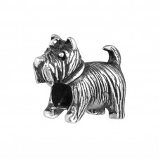 Silver Dog Bead