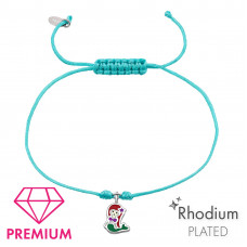 Children's Silver Mermaid Corded Bracelet with Epoxy