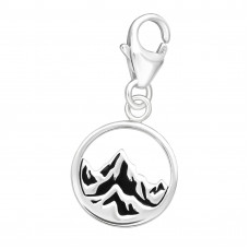 Silver Mountain Clip on Charm with Epoxy