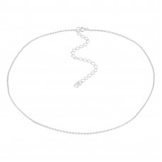 Silver Choker 41cm Diamond Cut Cable Chain with 8cm Extension Included