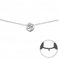 Silver Rose Choker