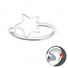 Silver Star Ear Cuff