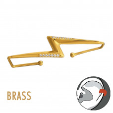 Thunderbolt 18k Gold Plated Brass Ear Cuff with 14 Cubic Zirconias