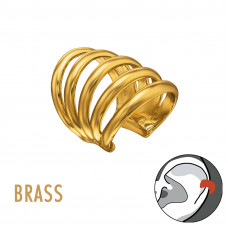 Five Wires Line 18k Gold Plated Brass Ear Cuff