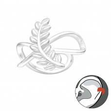 Silver Leaf Ear Cuff