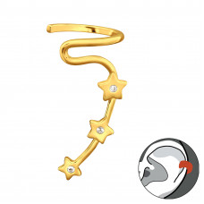Silver Stars Ear Cuff with Cubic Zirconia