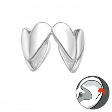 Four Hearts Sterling Silver Ear Cuff