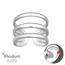 Triple Line Sterling Silver Ear Cuff
