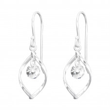 Silver Geometric Earrings with Cubic Zirconia
