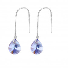Teardrop Sterling Silver Earrings with Cubic Zirconia