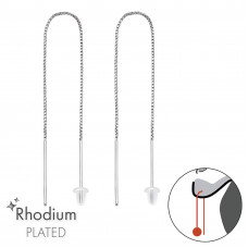 Thread Through Sterling Silver Earrings