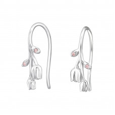 Tulip Sterling Silver Earrings with Cubic Zirconia