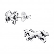 Children's Silver Horse Ear Studs
