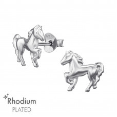 Children's Silver Horse Ear Studs