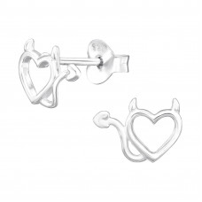 Children's Silver Heart Ear Studs