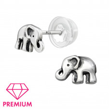 Silver Elephant Ear Studs