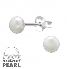 4.5mm Sterling Silver Ear Studs with Fresh Water Pearl