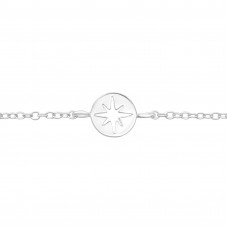 Silver Starburst Cut Out Disc Bracelet