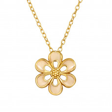 Plumeria Sterling Silver Gold Plated Necklace with Epoxy