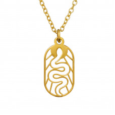 Snake Outline Sterling Silver Gold Plated 45cm Necklace