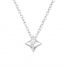 Silver Star Necklace with Cubic Zirconia