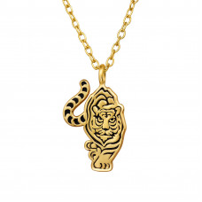Tiger Sterling Silver Necklace with Epoxy