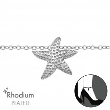 Silver Starfish Anklet