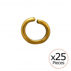 0.8x5mm Open Hoop Gold Color Stainless Steel (x25)