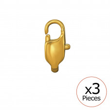 Square 4x11mm Lobster Clasp Gold Color Stainless Steel (x3)