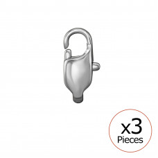 Square 4x11mm Lobster Clasp Stainless Steel (x3)
