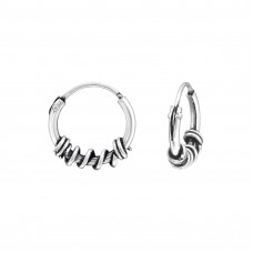 Silver 10mm Bali Hoops