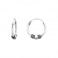 Silver 12mm Bali Hoops
