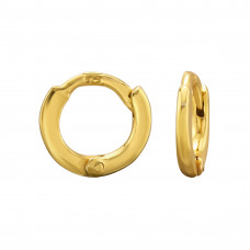 8mm Sterling Silver Gold Plated Huggie Hoops