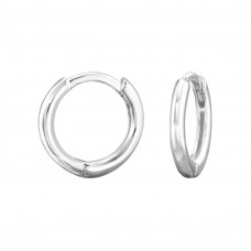 1.4x10mm Plain Sterling Silver Huggie Hoops