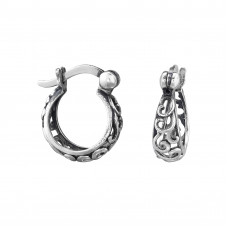 Filigree Sterling Silver Ear Hoops