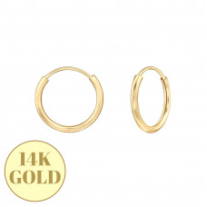 10mm 14k Solid Gold Endless Hoop