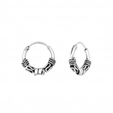Silver 10mm Bali Hoops