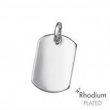 Square Sterling Silver Engravable Pendant