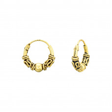 Silver Gold Plated 1.2x10mm Bali Hoops
