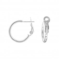 2x20mm Sterling Silver Ear Hoops with French Lock