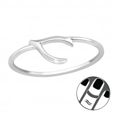 Silver Wishbone Midi Ring