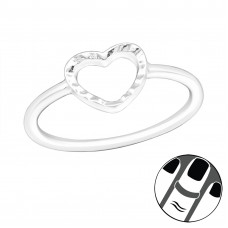 Silver Heart Midi Ring