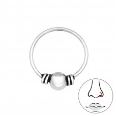 Bali Sterling Silver Nose Hoop