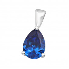 Silver Pear Pendant with Cubic Zirconia