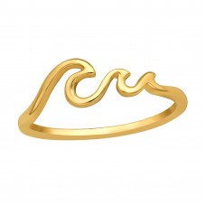 Multiple Wave Sterling Silver Gold Plated Ring